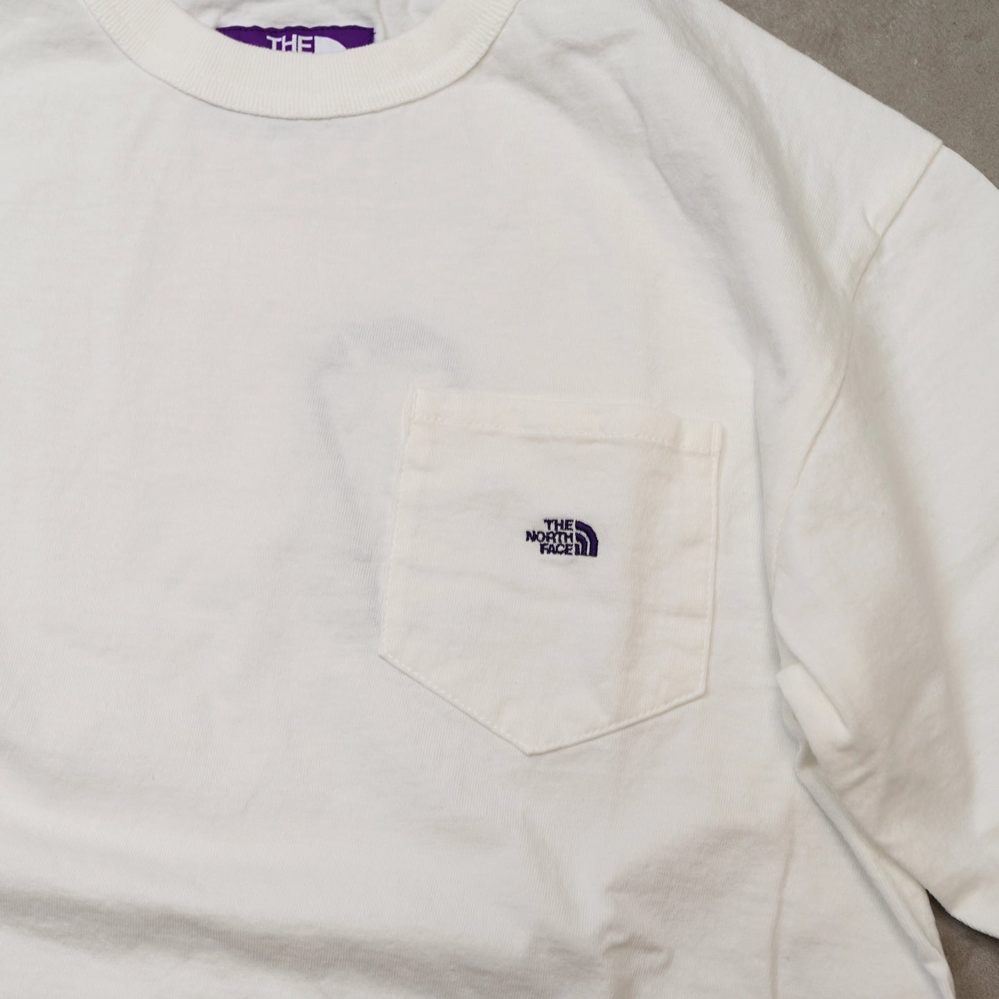 【THE NORTH FACE Purple Label】ノースフェイスパープルレーベル men's 7oz Pocket Tee "Off White×Purple" ※ネコポス可