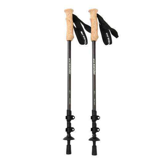 【and wander】アンドワンダー carbon trekking pole "Black"