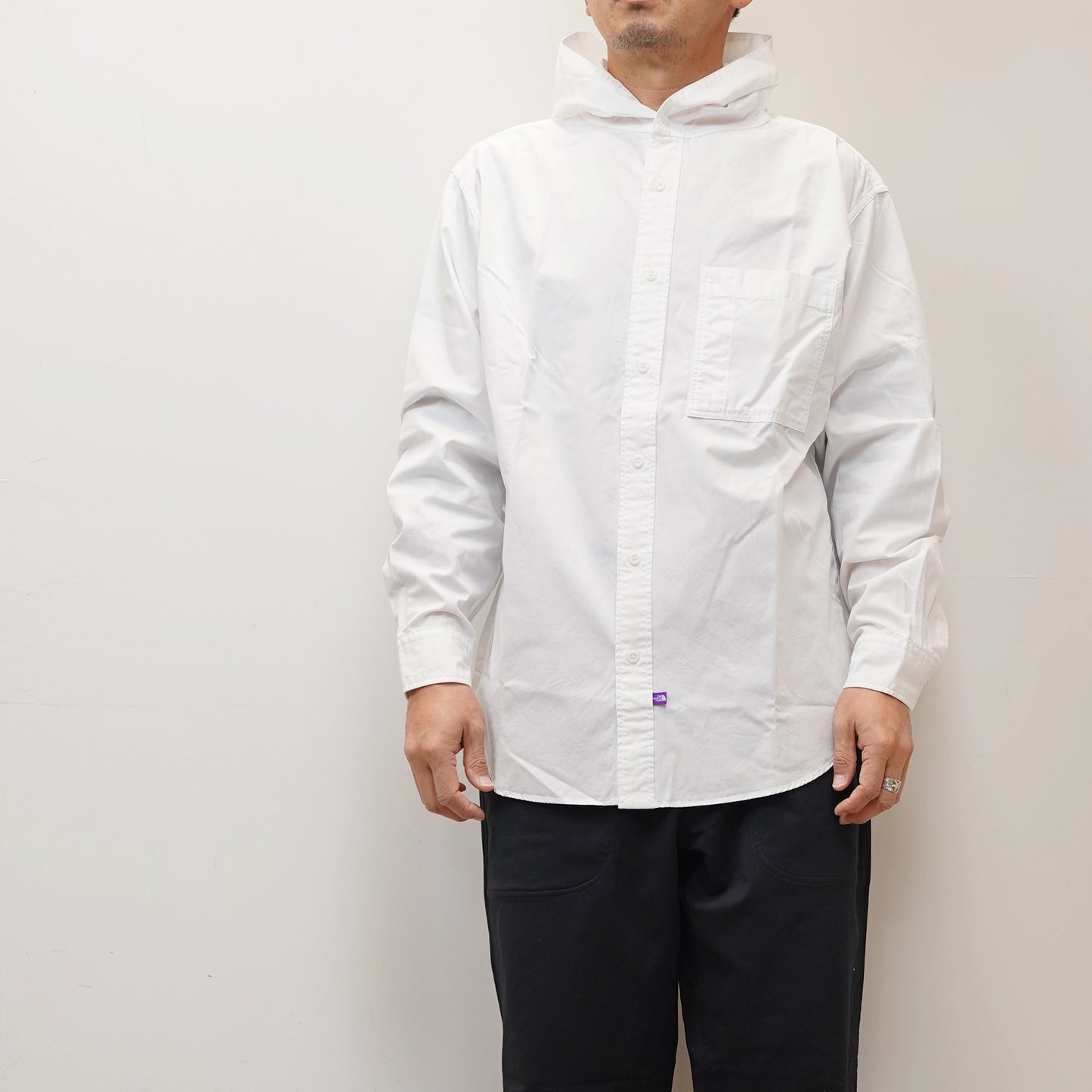 【THE NORTH FACE Purple Label】ノースフェイスパープルレーベル  men's Mountain Hooded Shirt "White"