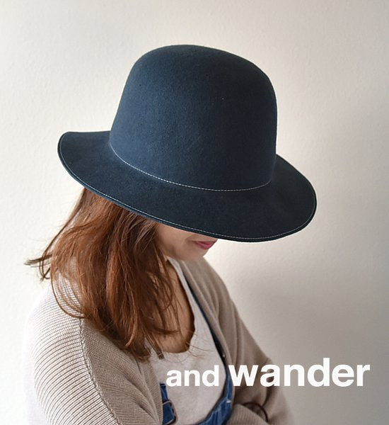 【and wander】 アンドワンダー wool felt hat ”3Color”