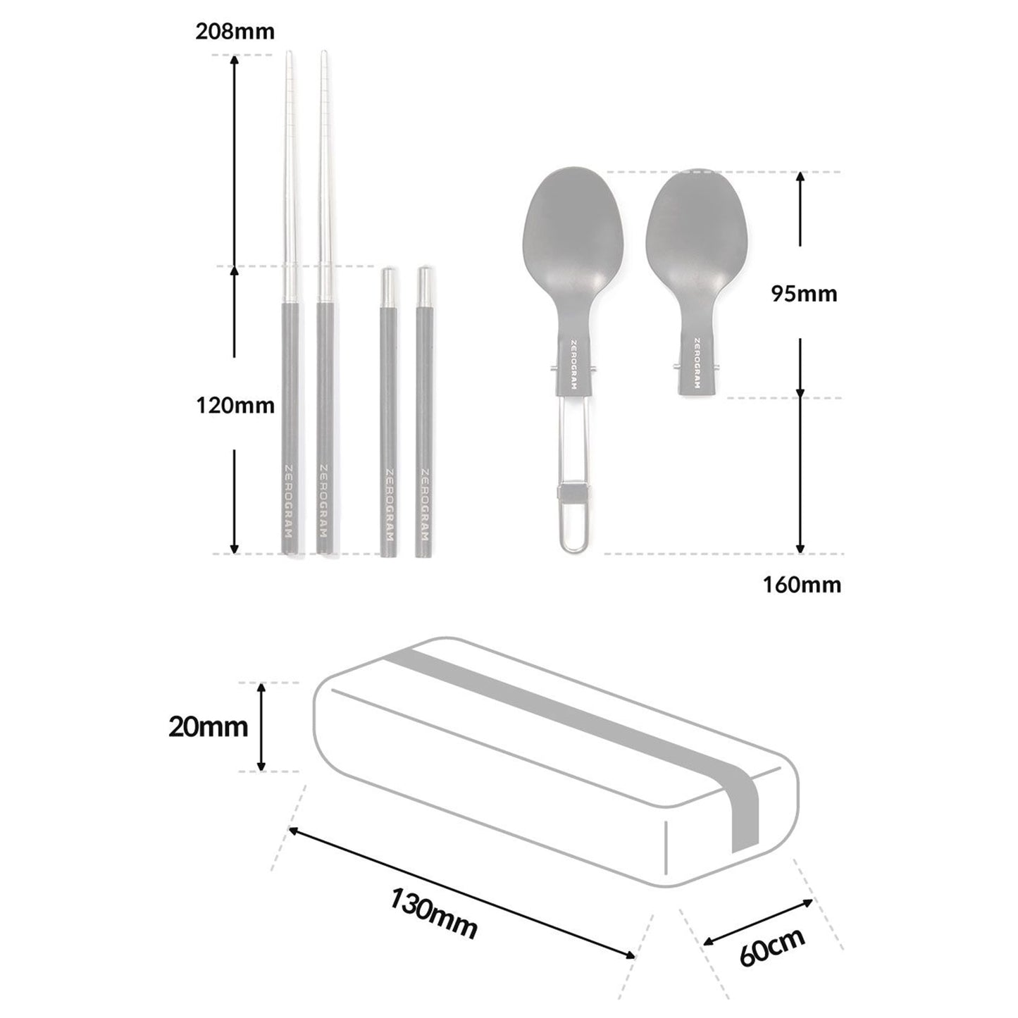 【ZEROGRAM】ゼログラム Bistro Cutlery Set with DCF "Black" ※ネコポス可
