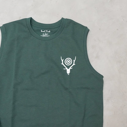【South2 West8】サウスツーウエストエイト men's Sleeveless Crew Neck Tee - Skull & Target "3Color"
