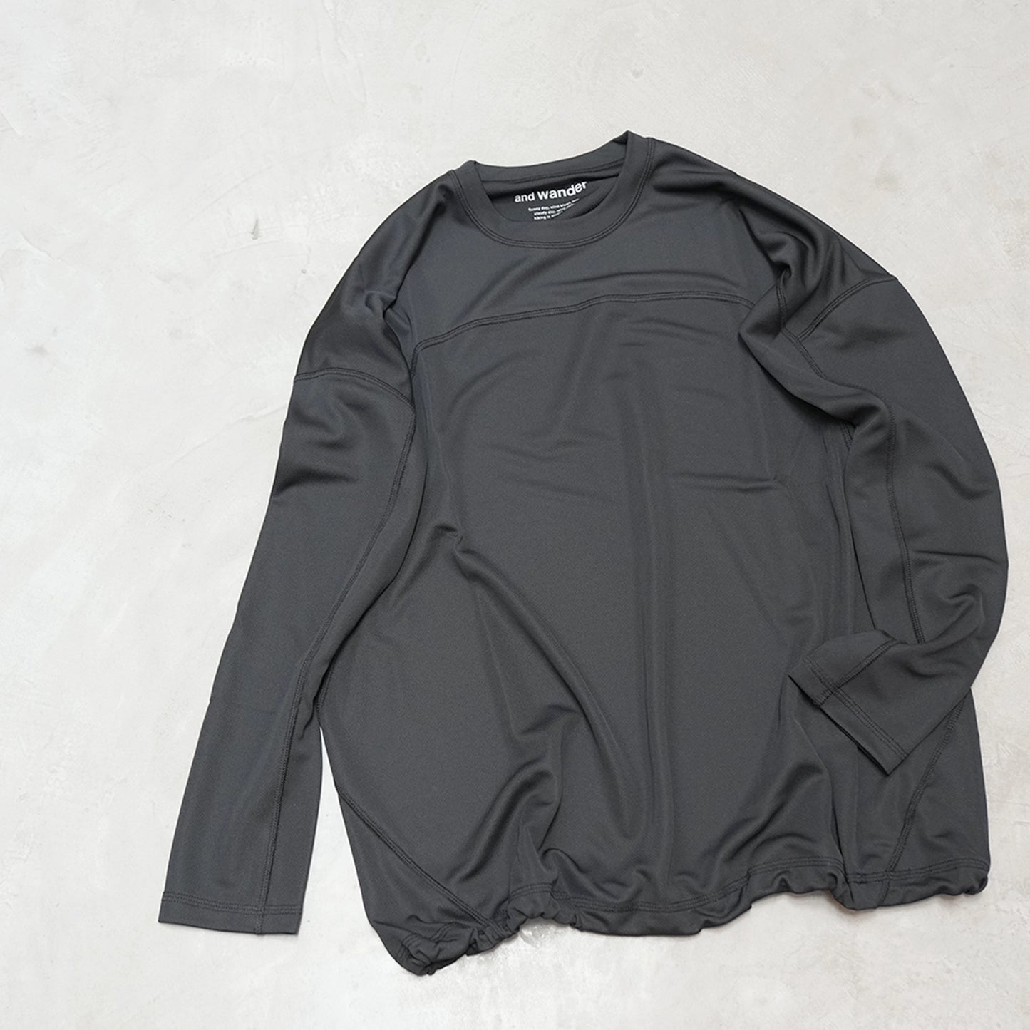 【and wander】アンドワンダー women's dry jersey LS T "Black" ※ネコポス可