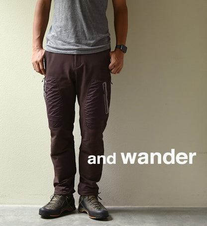 【and wander】アンドワンダー men's stretch shell pants "Brown"