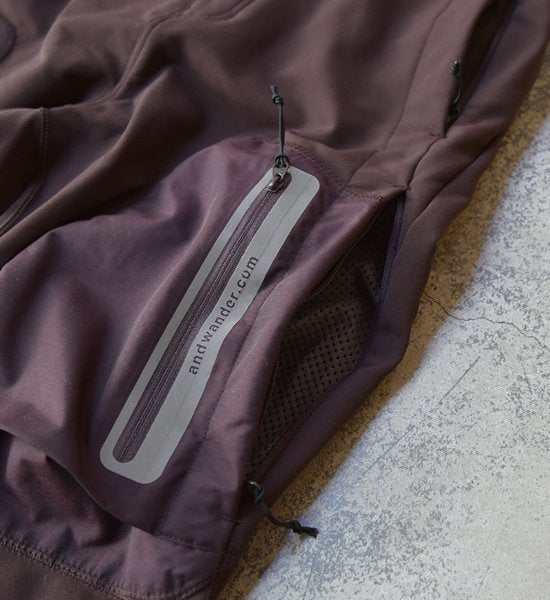 【and wander】アンドワンダー men's stretch shell pants "Brown"