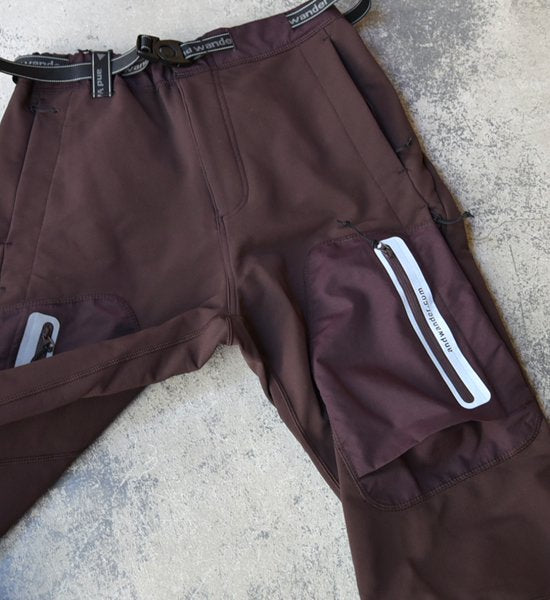 【and wander】アンドワンダー men's stretch shell pants "Brown"
