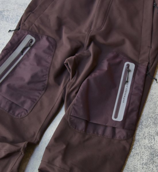 【and wander】アンドワンダー men's stretch shell pants "Brown"
