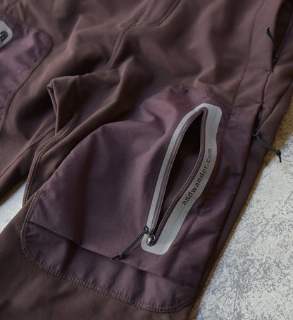 【and wander】アンドワンダー men's stretch shell pants "Brown"