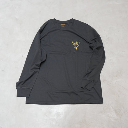 【South2 West8】サウスツーウエストエイト men's L/S Round Pocket Tee-Circle Horn "3Color" ※ネコポス可