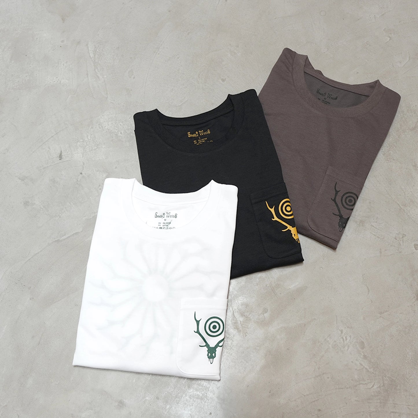 【South2 West8】サウスツーウエストエイト men's L/S Round Pocket Tee-Circle Horn "3Color" ※ネコポス可