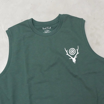 【South2 West8】サウスツーウエストエイト men's Sleeveless Crew Neck Tee - Skull & Target "3Color"