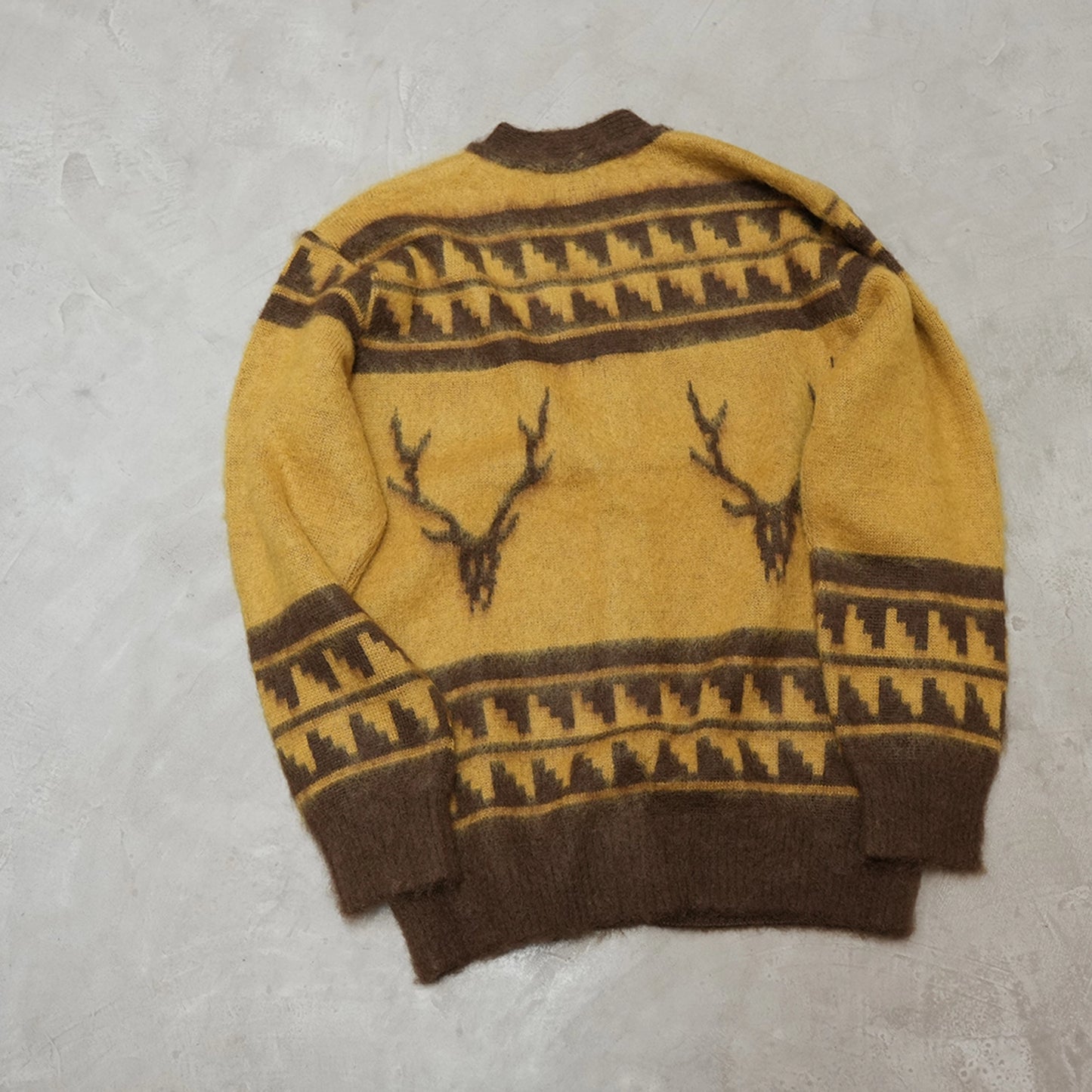 【South2 West8】サウスツーウエストエイト men's Mohair V Neck Card Sweater-NordicSkul "Yellow"