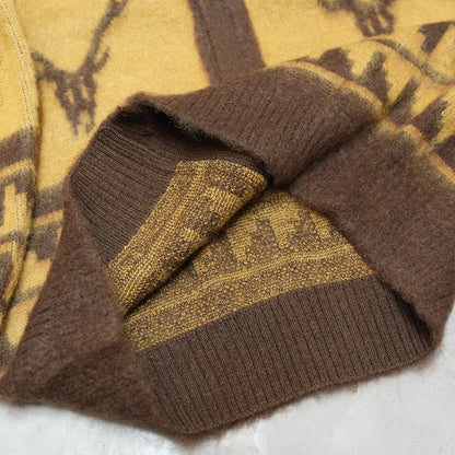 【South2 West8】サウスツーウエストエイト men's Mohair V Neck Card Sweater-NordicSkul "Yellow"