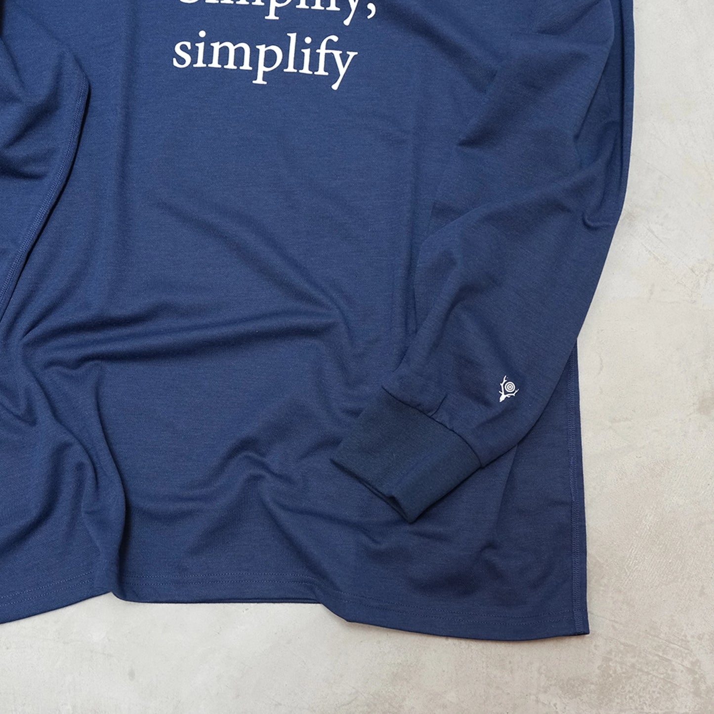 【South2 West8】サウスツーウエストエイト men's L/S Crew Neck Tee-Simplify, simplify "Navy" ※ネコポス可