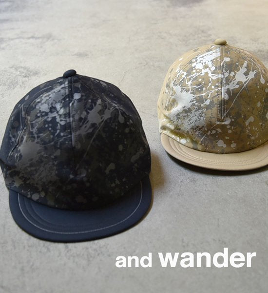 【and wander】アンドワンダー splatter print CORDURA dry chino cap ”2Color”