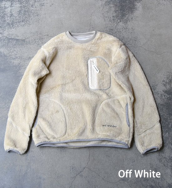 【and wander】アンドワンダー men's high loft fleece pullover ”2Color”