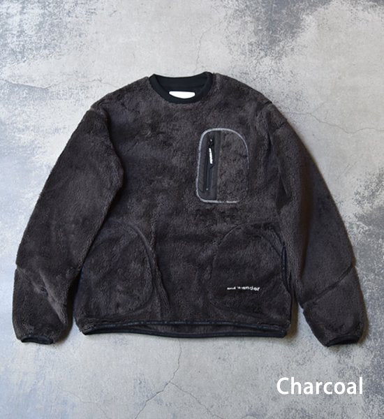 【and wander】アンドワンダー men's high loft fleece pullover ”2Color”