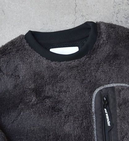 【and wander】アンドワンダー men's high loft fleece pullover ”2Color”