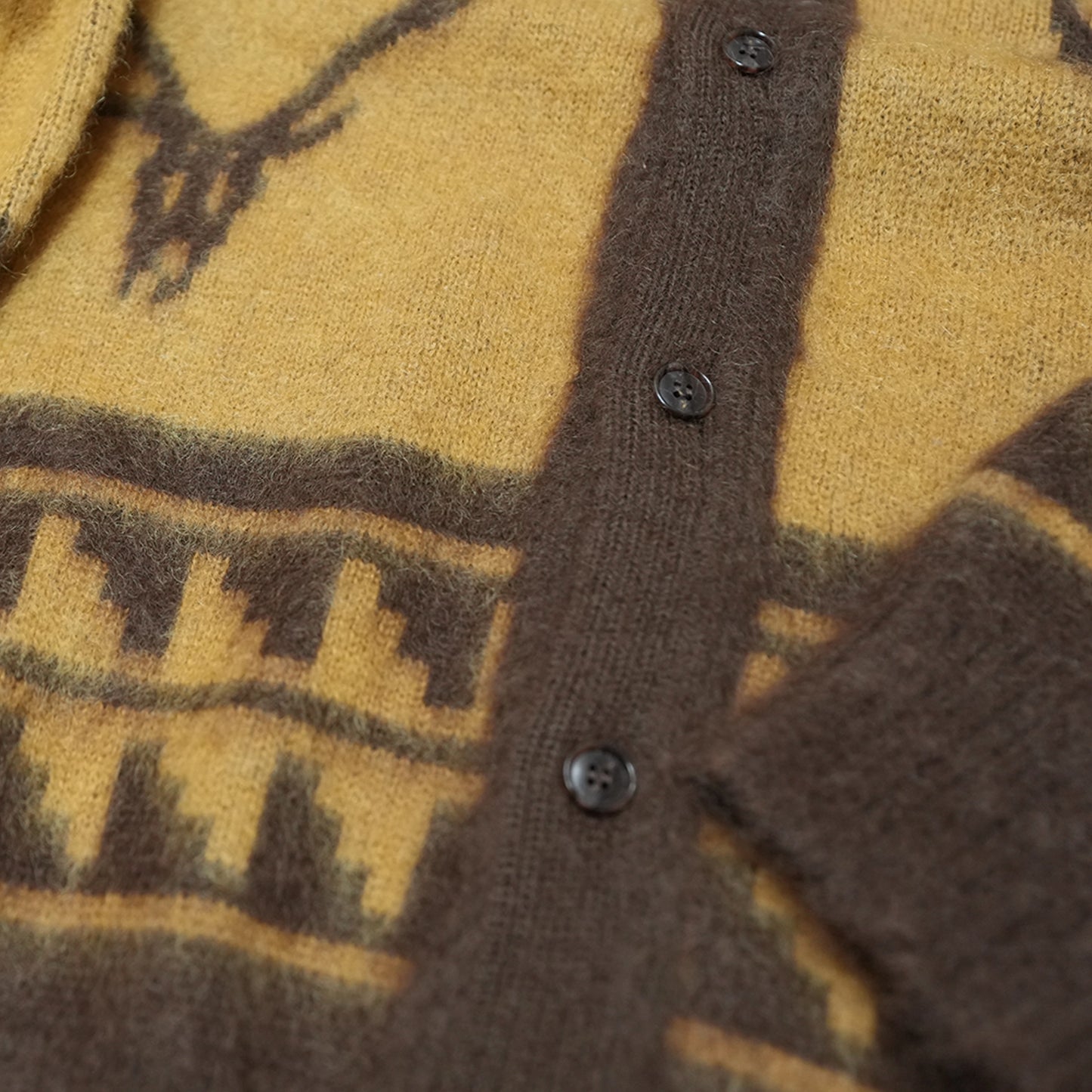 【South2 West8】サウスツーウエストエイト men's Mohair V Neck Card Sweater-NordicSkul "Yellow"