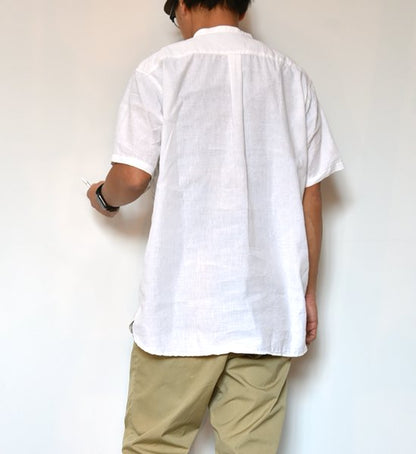 【and wander】アンドワンダー men's dry linen short sleeve shirt "2Color"