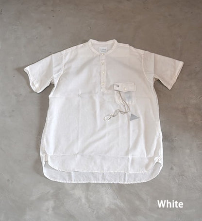 【and wander】アンドワンダー men's dry linen short sleeve shirt "2Color"