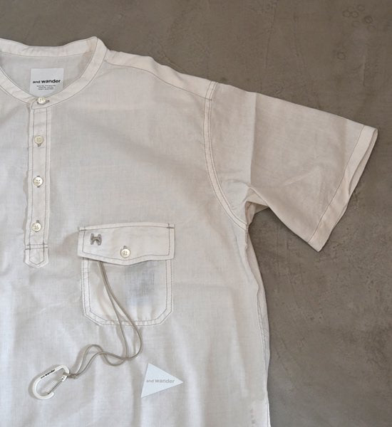 【and wander】アンドワンダー men's dry linen short sleeve shirt "2Color"