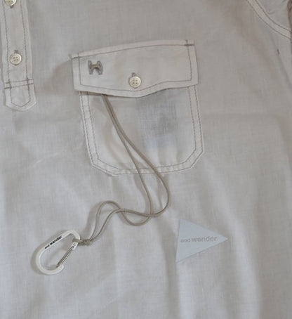 【and wander】アンドワンダー men's dry linen short sleeve shirt "2Color"