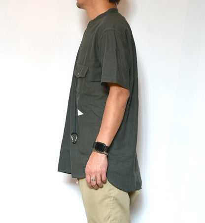 【and wander】アンドワンダー men's dry linen short sleeve shirt "2Color"