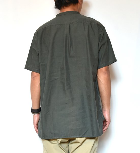 【and wander】アンドワンダー men's dry linen short sleeve shirt "2Color"