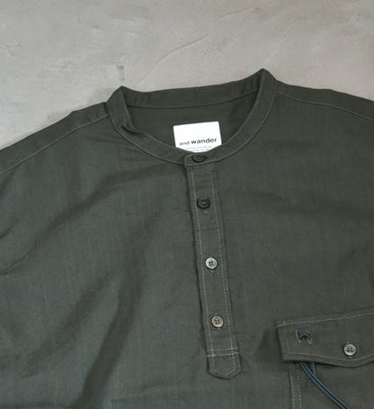 【and wander】アンドワンダー men's dry linen short sleeve shirt "2Color"