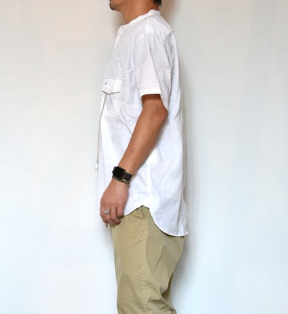 【and wander】アンドワンダー men's dry linen short sleeve shirt "2Color"