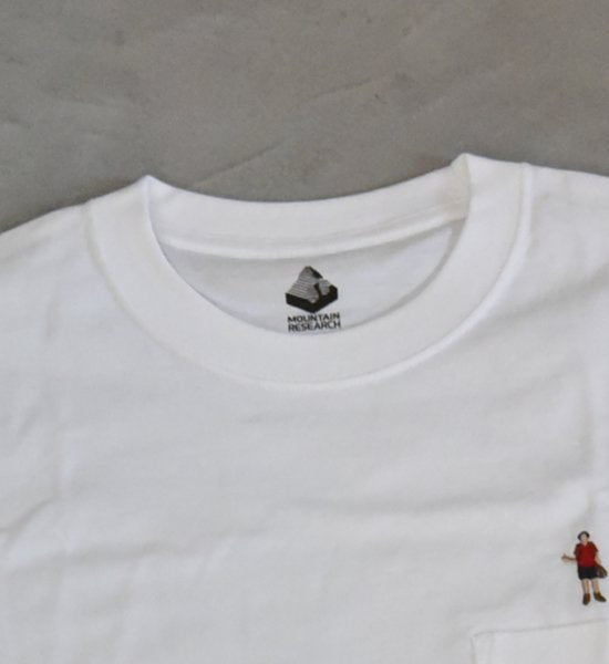 【Mountain Research】マウンテンリサーチ Mountain man(s) PKT. Tee "White"