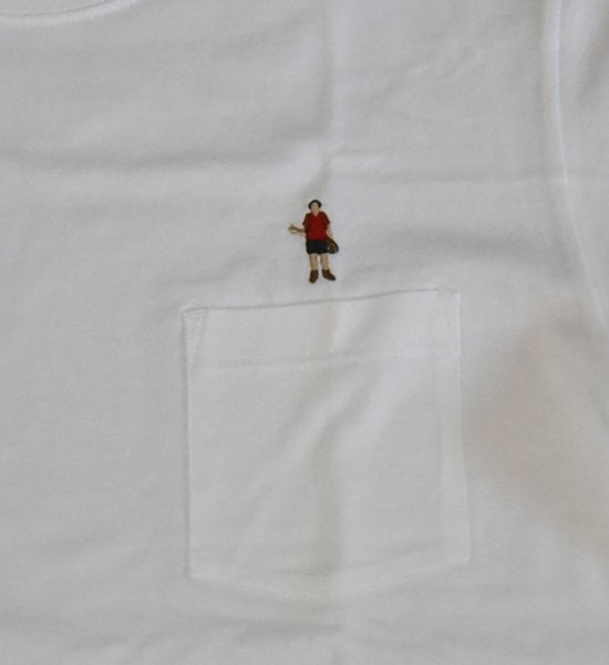 【Mountain Research】マウンテンリサーチ Mountain man(s) PKT. Tee "White"