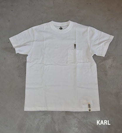 【Mountain Research】マウンテンリサーチ Mountain man(s) PKT. Tee "White"