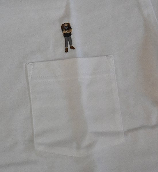 【Mountain Research】マウンテンリサーチ Mountain man(s) PKT. Tee "White"