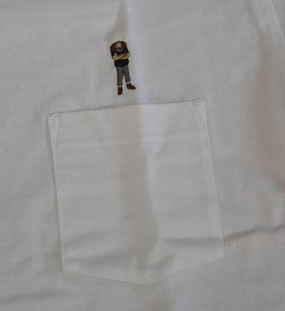 【Mountain Research】マウンテンリサーチ Mountain man(s) PKT. Tee "White"