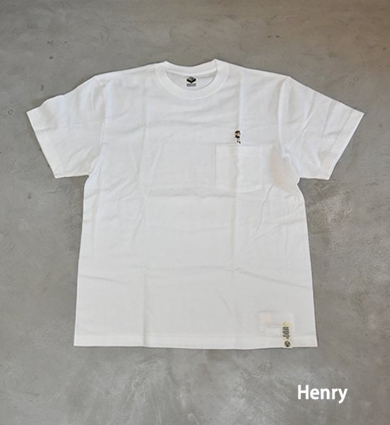 【Mountain Research】マウンテンリサーチ Mountain man(s) PKT. Tee "White"