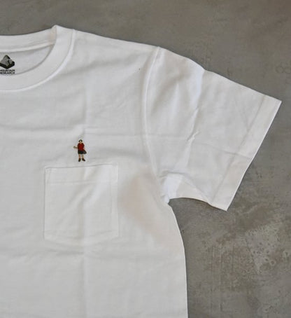 【Mountain Research】マウンテンリサーチ Mountain man(s) PKT. Tee "White"