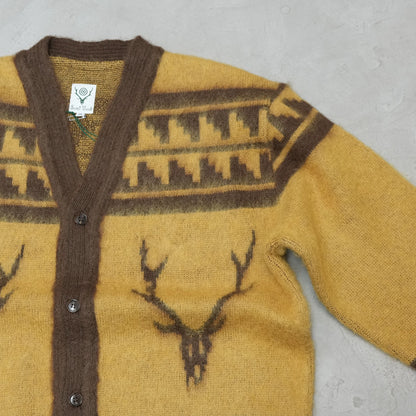 【South2 West8】サウスツーウエストエイト men's Mohair V Neck Card Sweater-NordicSkul "Yellow"