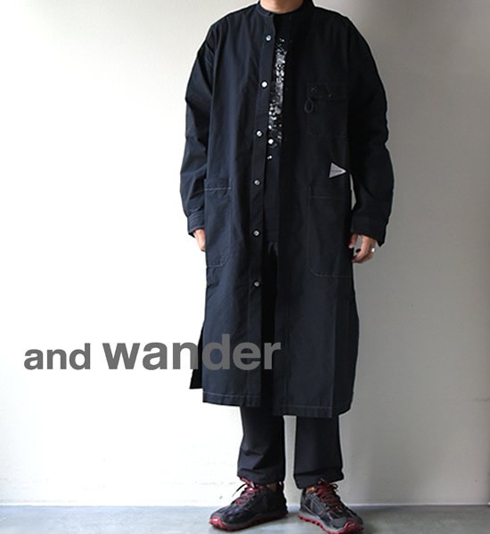 【and wander】アンドワンダー men's CORDURA typewriter long shirt "2Color"