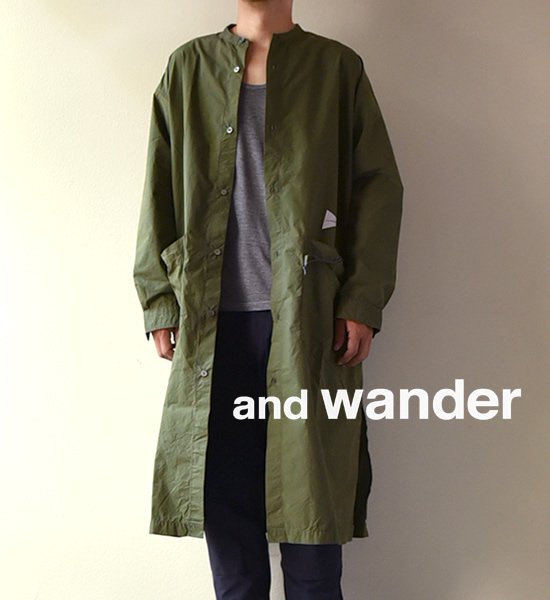 【and wander】アンドワンダー men's CORDURA typewriter long shirt "2Color"