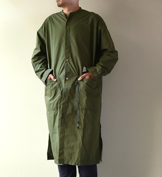 【and wander】アンドワンダー men's CORDURA typewriter long shirt "2Color"