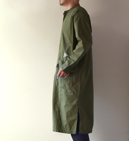 【and wander】アンドワンダー men's CORDURA typewriter long shirt "2Color"