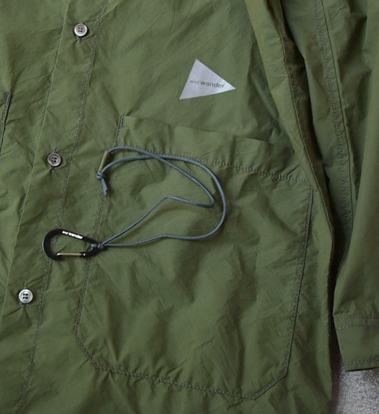 【and wander】アンドワンダー men's CORDURA typewriter long shirt "2Color"