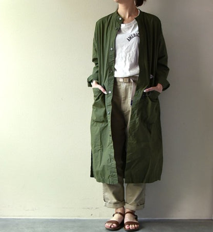 【and wander】アンドワンダー women's CORDURA typewriter long shirt "4Color"
