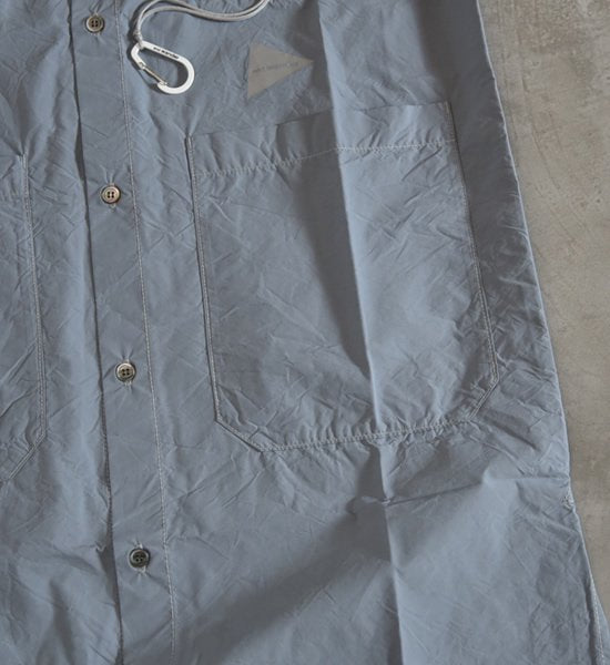 【and wander】アンドワンダー women's CORDURA typewriter long shirt "4Color"