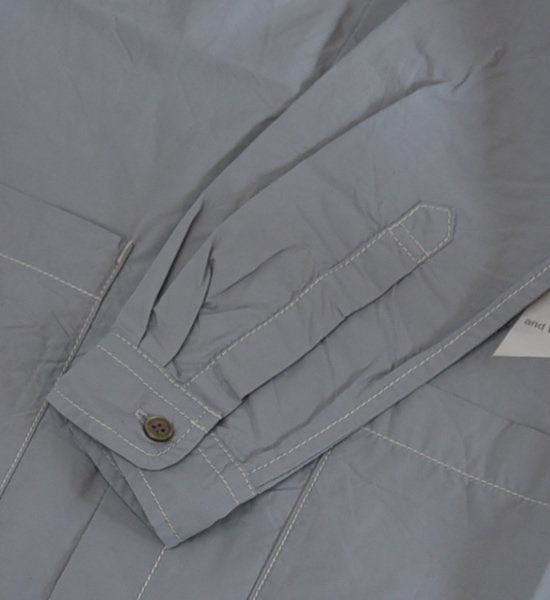 【and wander】アンドワンダー women's CORDURA typewriter long shirt "4Color"