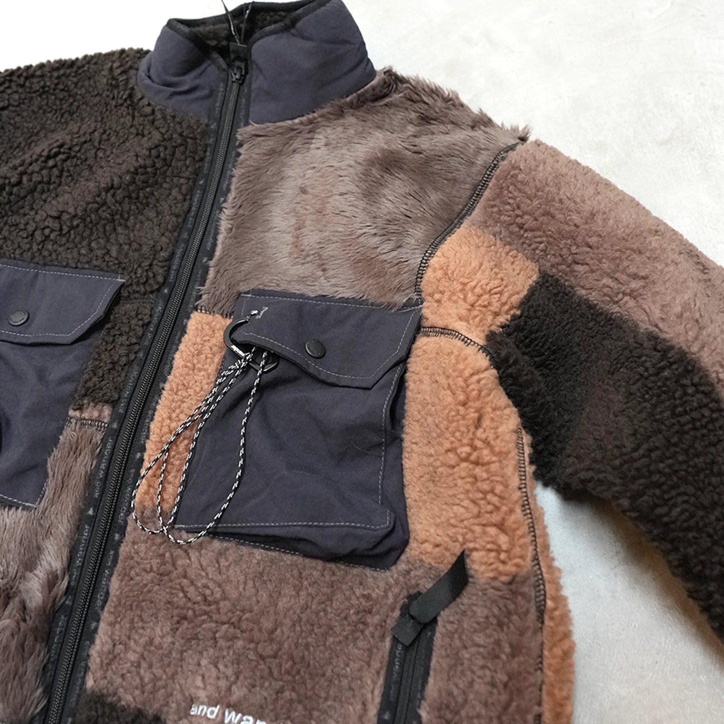 【and wander】アンドワンダー women's Mix boa jacket "2Color"