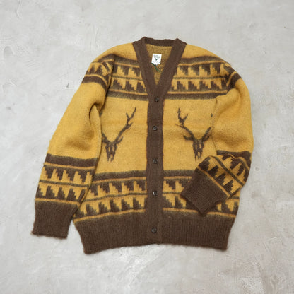 【South2 West8】サウスツーウエストエイト men's Mohair V Neck Card Sweater-NordicSkul "Yellow"