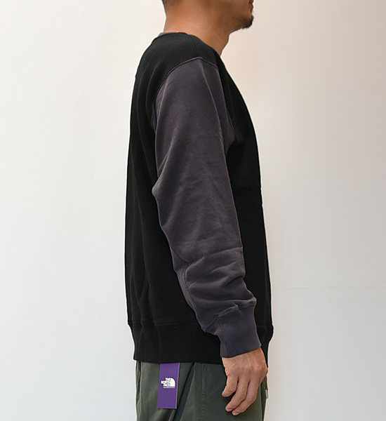 【THE NORTH FACE PURPLE LABEL】ノースフェイスパープルレーベル Crew Neck Panel Sweat ”Black”
